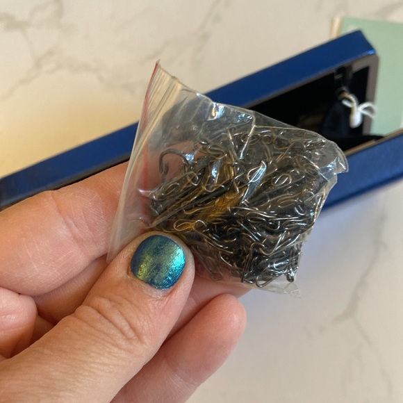 New Deux Lux Shiny Metallic Blue Mini Box Clutch Bag Purse with Chain Strap - Picture 7 of 7